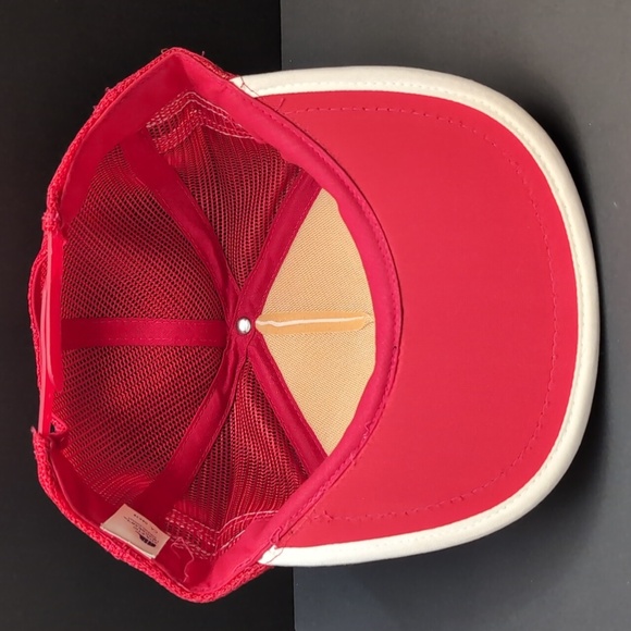 VTG,Webb's Lanes Mount Forest Red/White 3 Stripe Snapback Trucker Hat. - Picture 9 of 13